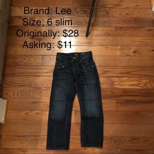 Boys Lee jeans 6 slim